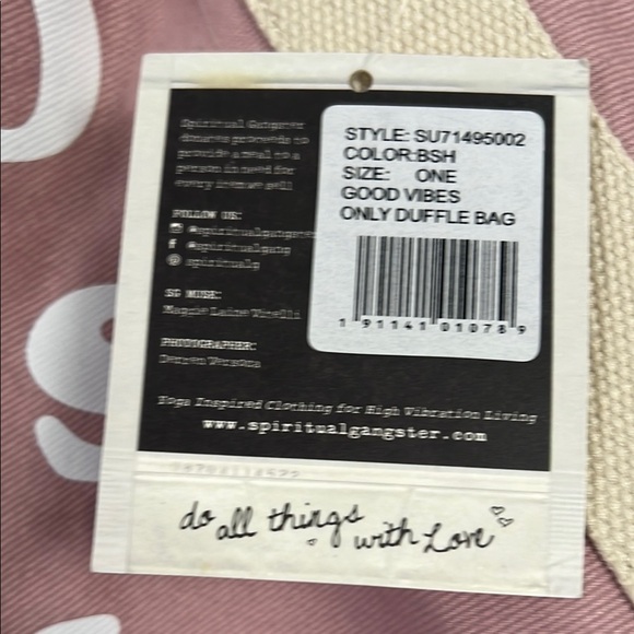 Spiritual gangster Good Vibes Only Pink Tote Bag - Picture 3 of 4